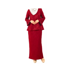 1-1.png Elegance Redefined: Embroidered Red Kurung