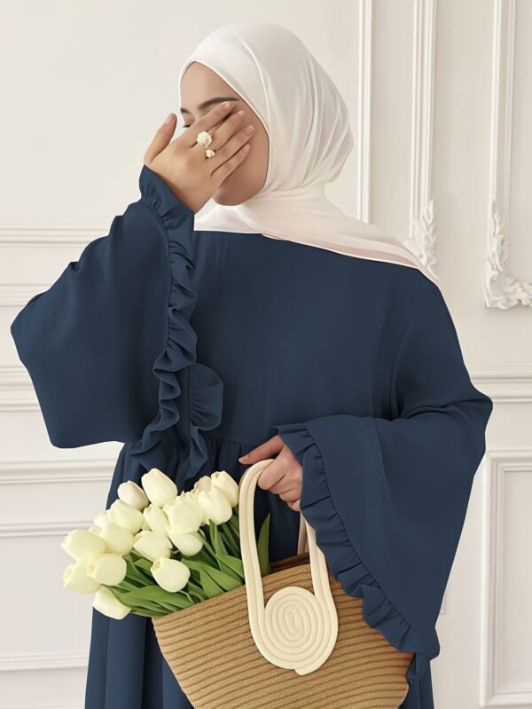 12cf0030-b2ac-4b3f-aad5-7f3214587930.jpg Pleated Cuff Sleeve Muslimah Dress