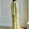 37529a63-2acf-4803-9fa6-6bc29e745629.jpg Yellow Satin Draped Two-Piece Set