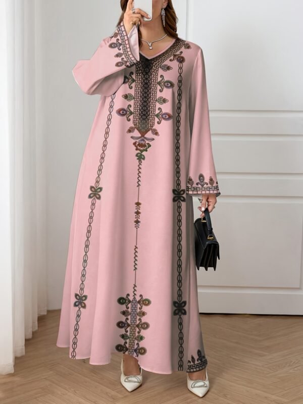 6cd25ce4-b559-4951-9810-46d0fb475abe.jpg Plus Size Ethnic Print Maxi Dress