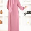 Loose-Fit Long Sleeve Robe Dress