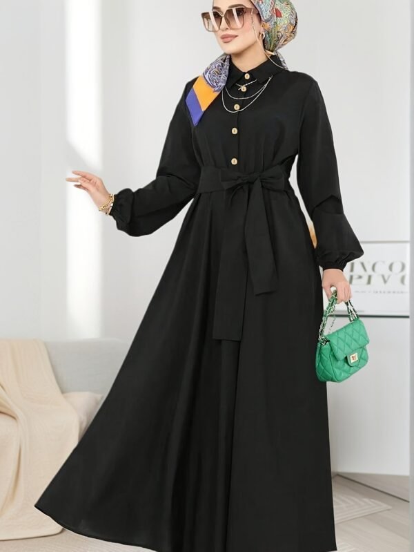 9340d76f-f17f-4761-97b4-956a8e97297e.jpg Retro Lantern Sleeve Muslimah Dress