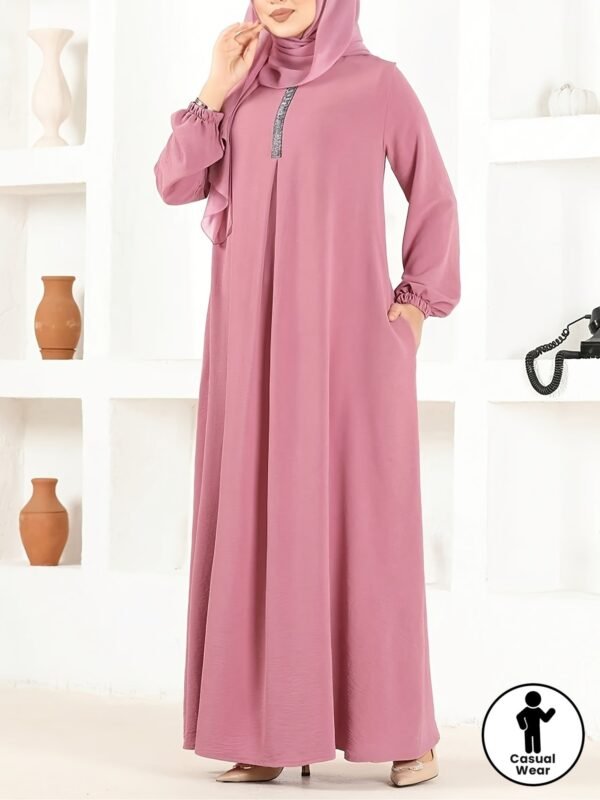 Loose-Fit Long Sleeve Robe Dress